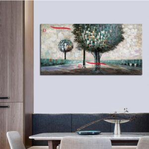 Quadri astratti alberi folti spatolati