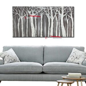 Quadri con alberi bianchi astratti