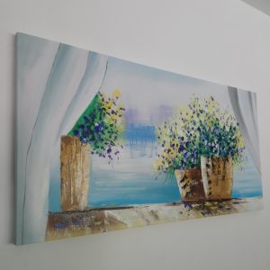 Quadri con vasi di fiori finestra