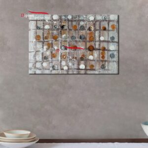 Quadri decorativi bianchi gialli cerchi design