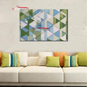 Quadri moderni triangoli verde acido celeste