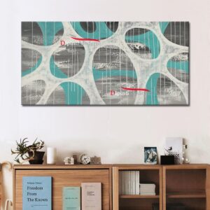 Quadro con immagini astratte bianco celeste