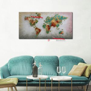 Quadri su tela mappa del mondo schizzi di pittura
