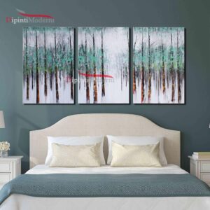 Quadri foresta alberi foglie verde astratti