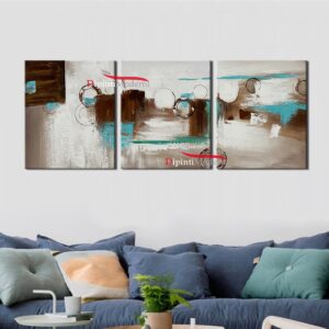 Quadri astratti marrone celeste decorativi
