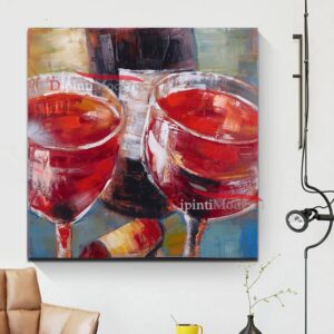 Quadri moderni bicchieri di vino rosso