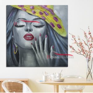 Dipinto a mano con donna elegante