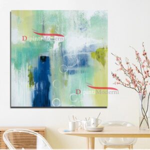 Quadro astratto dipinto a mano colori tenui