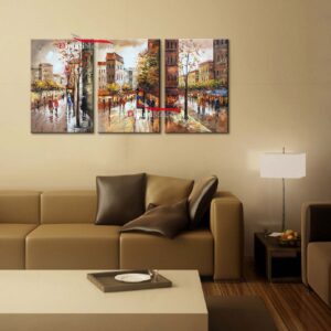 Quadri astratti scene di vita in città