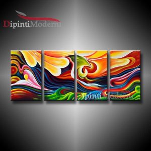 Dipinto a mano astratto con onde di colori