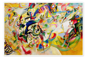 Quadro astratto riproduzione Kandinsky composizione 7 dipinto a mano