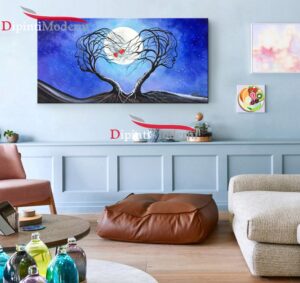 Quadri astratti soggiorno amore blu
