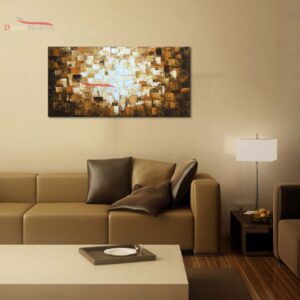 Dipinto a mano astratto spatolato salone moderno crema beige
