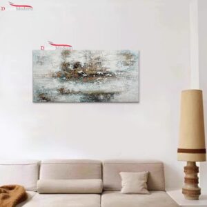Quadro astratto dipinto a mano arredo minimal