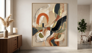 Quadri moderni con dettagli color ruggine