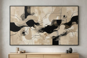 Quadri moderni astratti nero beige